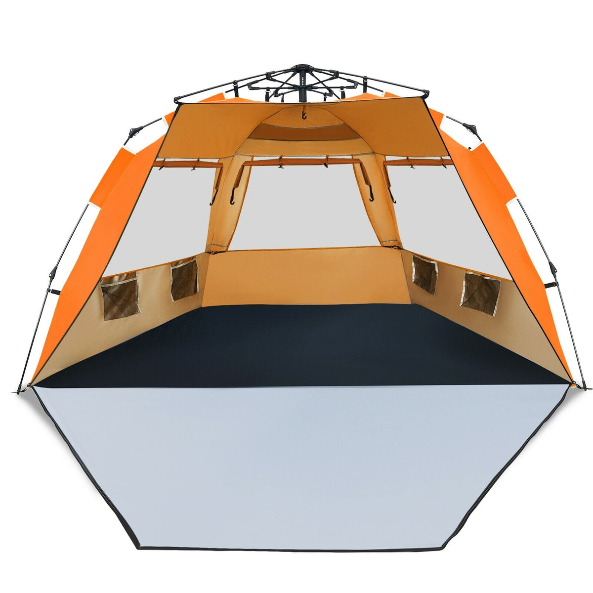 Easy Pop Up Beach Tent UPF 50+ Portable Sun Shelter for 3-4 Person-Orange-Tents-DECOROLALA