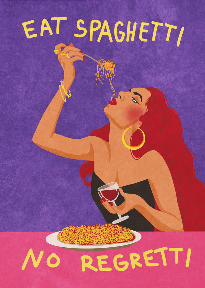 Eat Spaghetti No Regretti Wall Art-Canvas Print-DECOROLALA