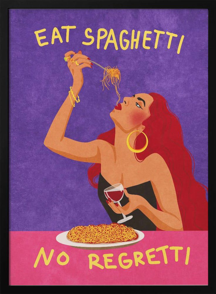 Eat Spaghetti No Regretti Wall Art-Canvas Print-DECOROLALA