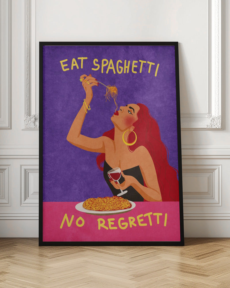 Eat Spaghetti No Regretti Wall Art-Canvas Print-DECOROLALA