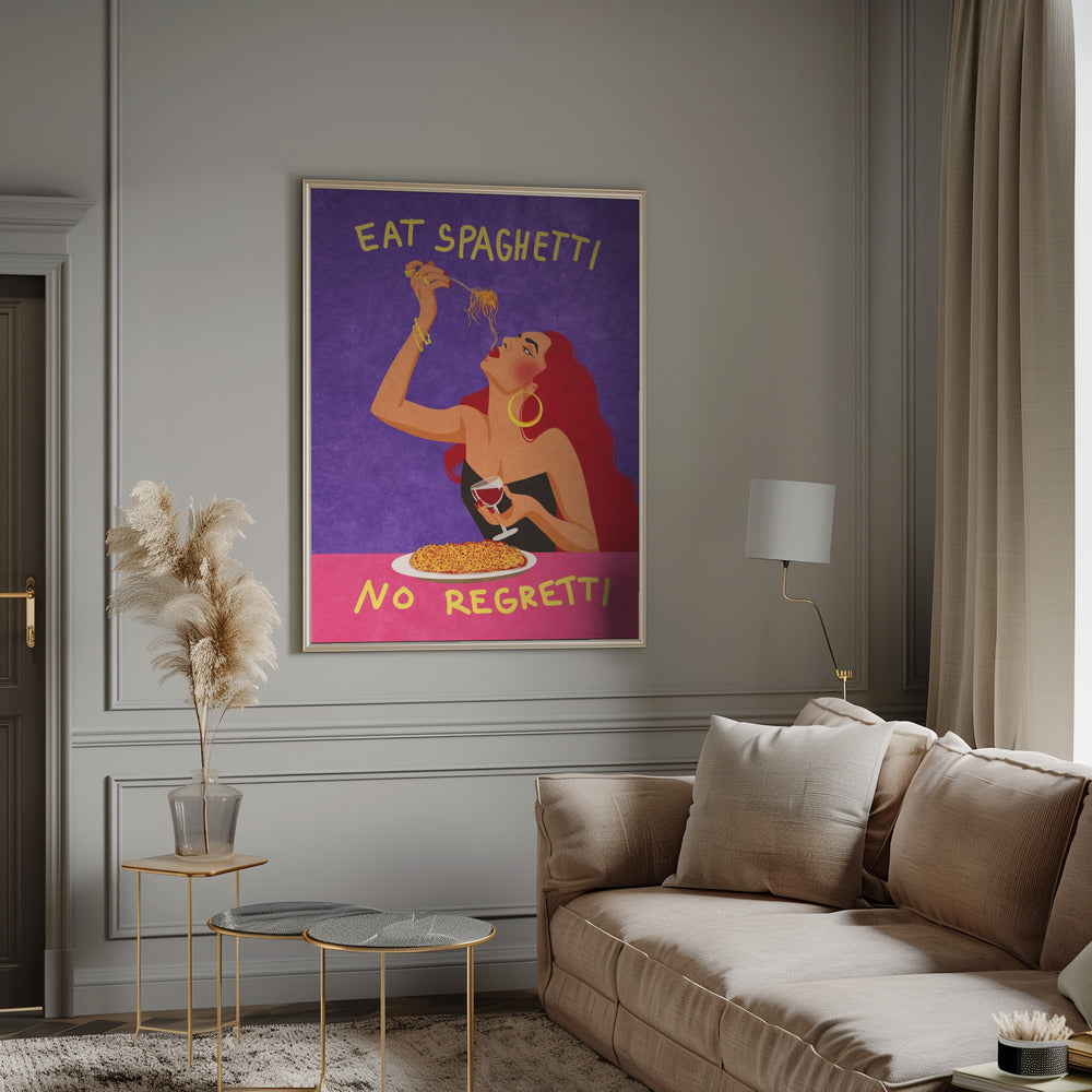 Eat Spaghetti No Regretti Wall Art-Canvas Print-DECOROLALA