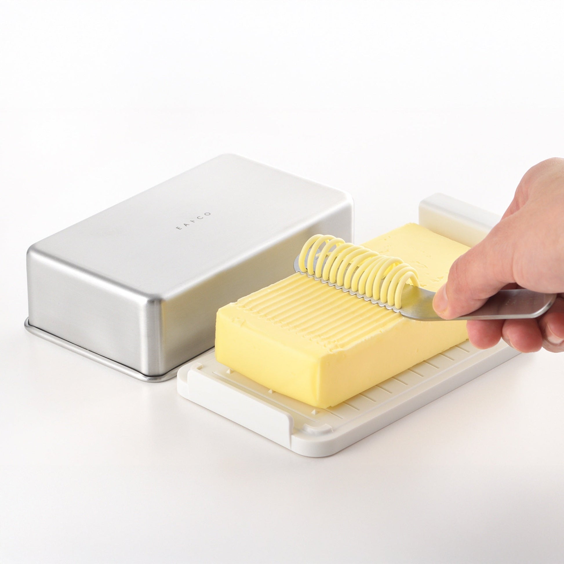 Eatoco Japan Stainless Steel Butter Case Lid  With Portioning Tray-Decorative Tray-DECOROLALA