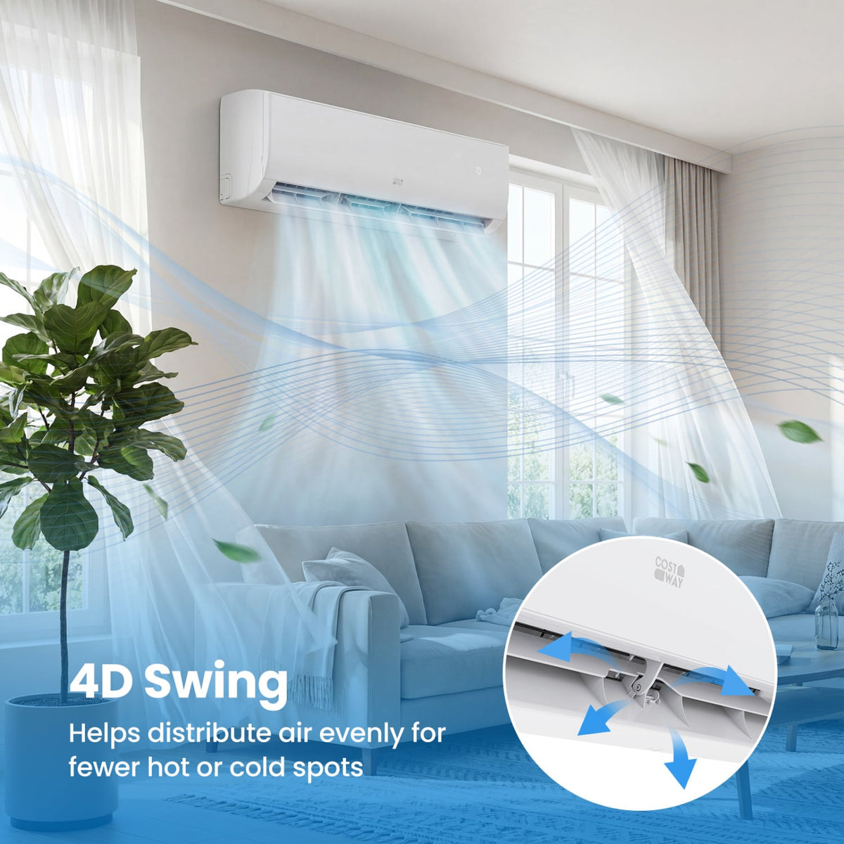 EcoGuard Series 24000 BTU 21 SEER2 208-230V Mini Split Air Conditioner and Heater-Mini Split Air Conditioners-DECOROLALA