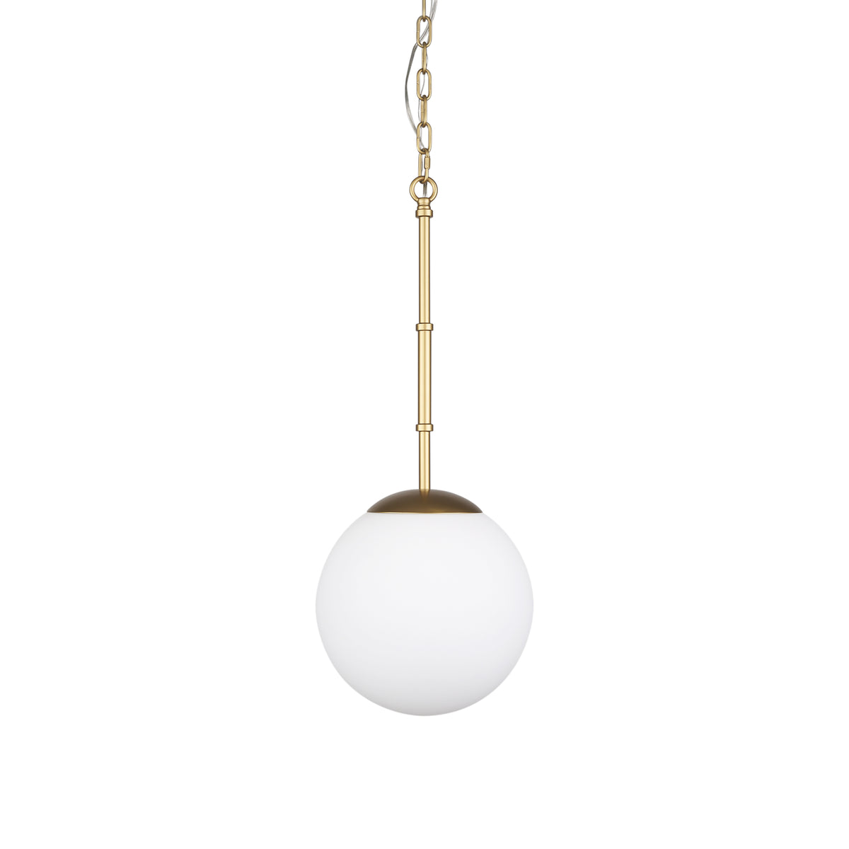 Edie Brushed Metal Pendant with Frosted Glass Globe-Pendant Lights-DECOROLALA