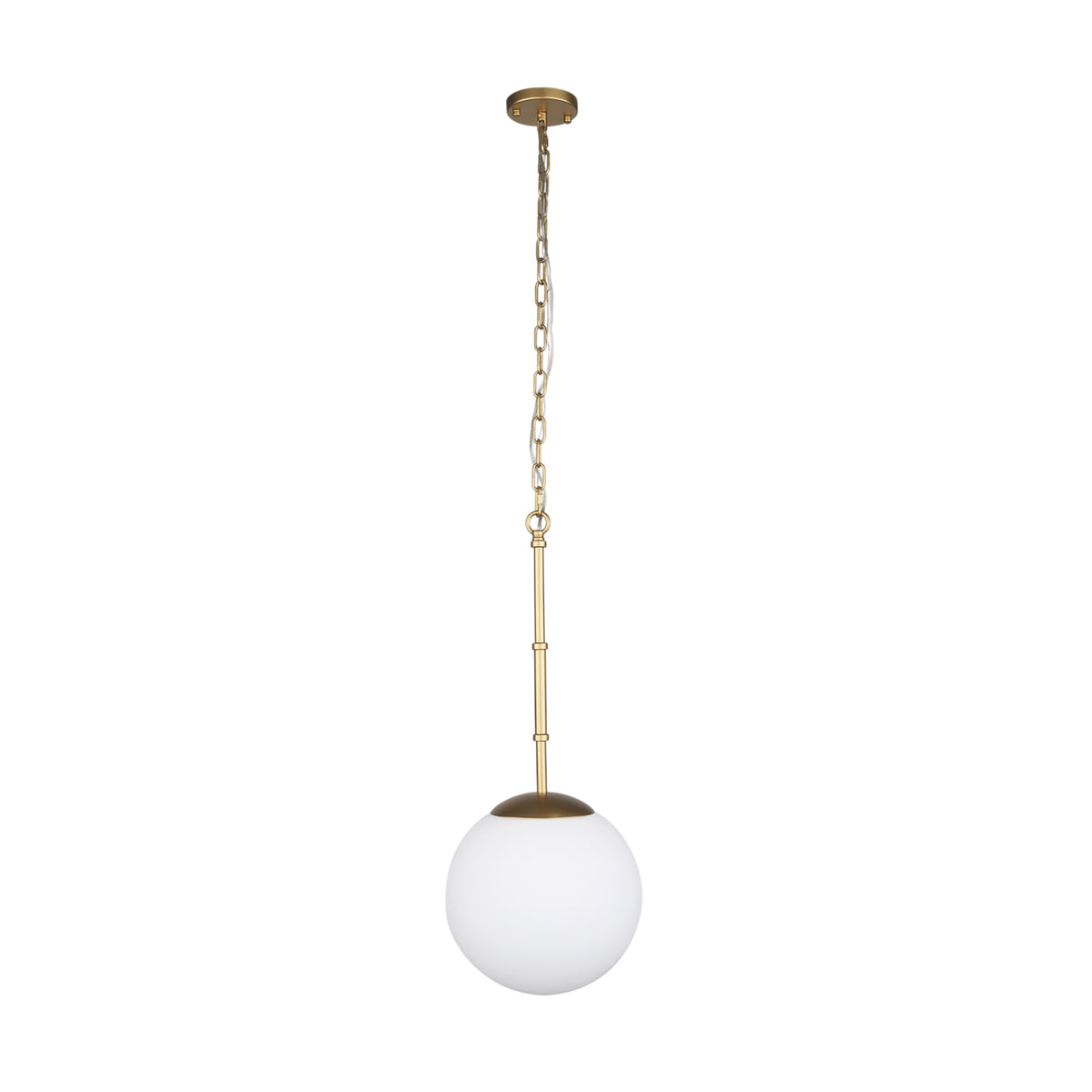 Edie Brushed Metal w/ Frosted Glass Globe 1-Light Pendant-Pendant Lighting-DECOROLALA