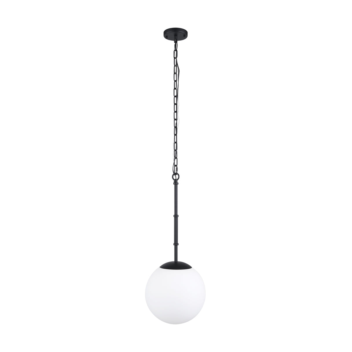 Edie Brushed Metal w/ Frosted Glass Globe 1-Light Pendant-Pendant Lighting-DECOROLALA