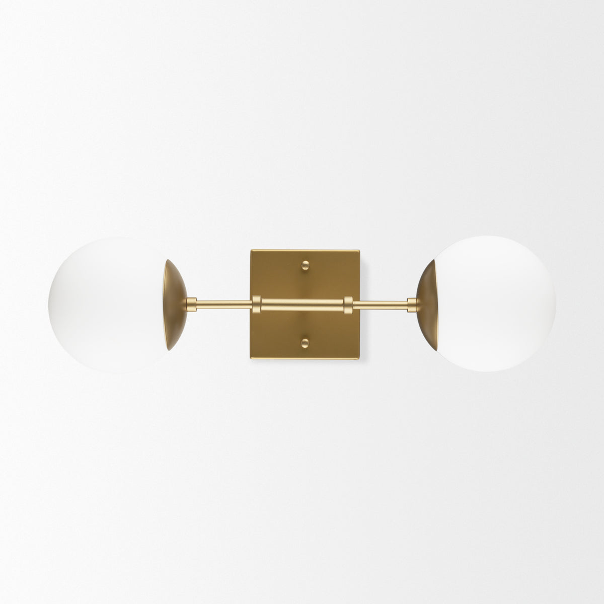 Edie Brushed Metal w/ Frosted Glass Globes 2-Light Wall Sconce-Wall Sconces-DECOROLALA