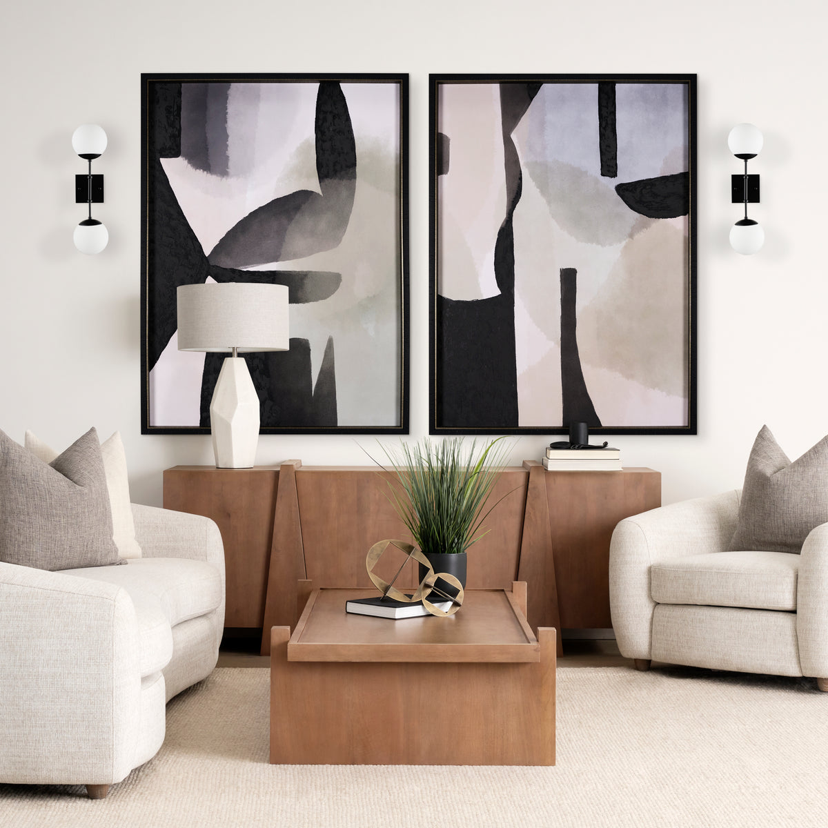 Edie Brushed Metal w/ Frosted Glass Globes 2-Light Wall Sconce-Wall Sconces-DECOROLALA