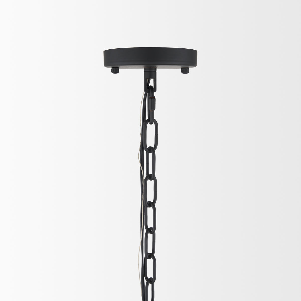 Edie Matte Black Metal w/ Frosted Glass Globes 6-Light Chandelier-Chandeliers-DECOROLALA