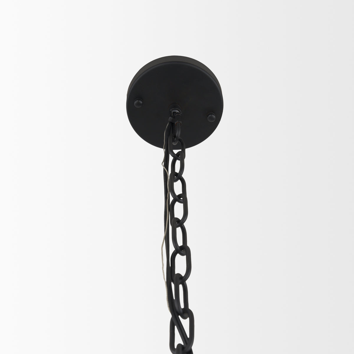 Edie Matte Black Metal w/ Frosted Glass Globes 6-Light Chandelier-Chandeliers-DECOROLALA