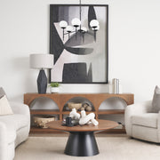 Edie Matte Black Metal w/ Frosted Glass Globes 6-Light Chandelier-Chandeliers-DECOROLALA