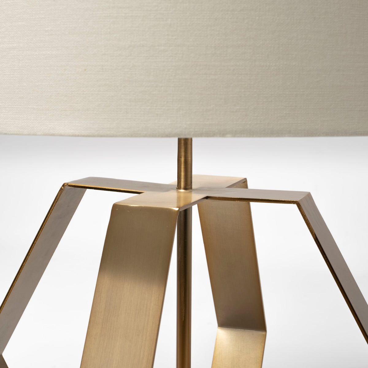 Edwards (26"H) Gold Metal Base w/ Cream Fabric Shade Table Lamp-Table Lamps-DECOROLALA