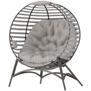 Egg Chair Foldable Patio Lounge - Light Grey-DECOROLALA