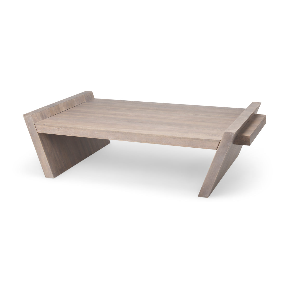 Elaine 59x36 Brown Solid Wood Top & Base Coffee Table-Coffee Tables-DECOROLALA