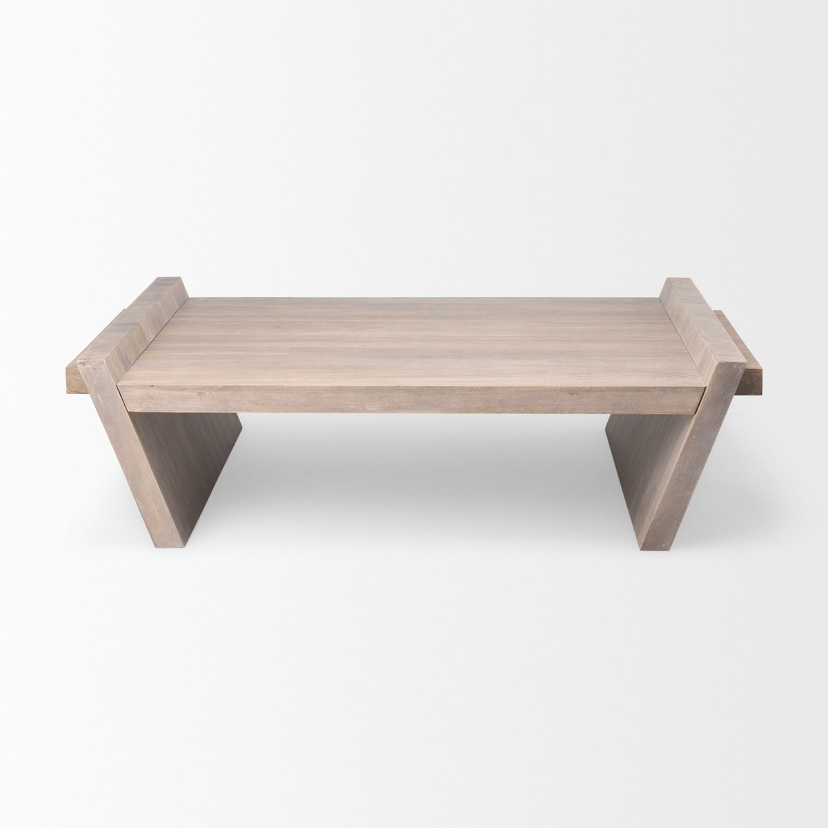 Elaine 59x36 Brown Solid Wood Top & Base Coffee Table-Coffee Tables-DECOROLALA