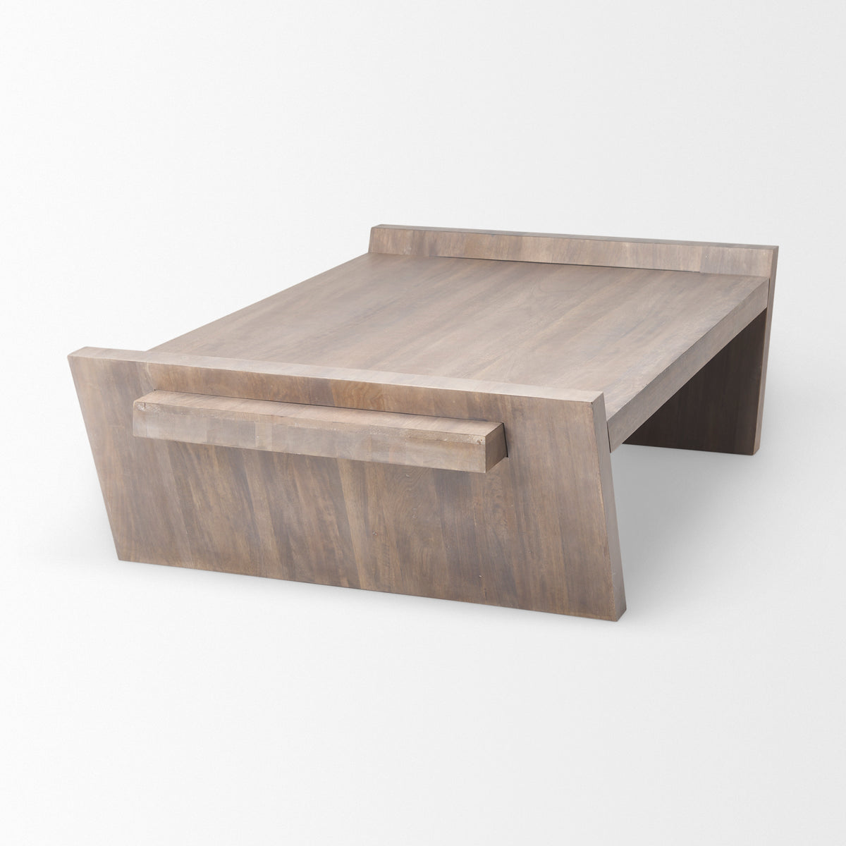 Elaine 59x36 Brown Solid Wood Top & Base Coffee Table-Coffee Tables-DECOROLALA