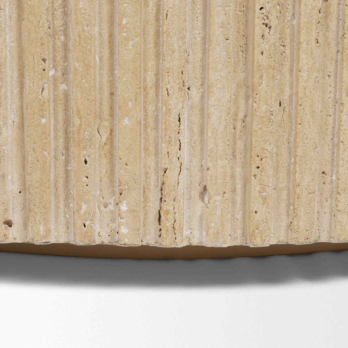 Elara Ribbed Oblong Travertine Coffee Table-Coffee Tables-DECOROLALA