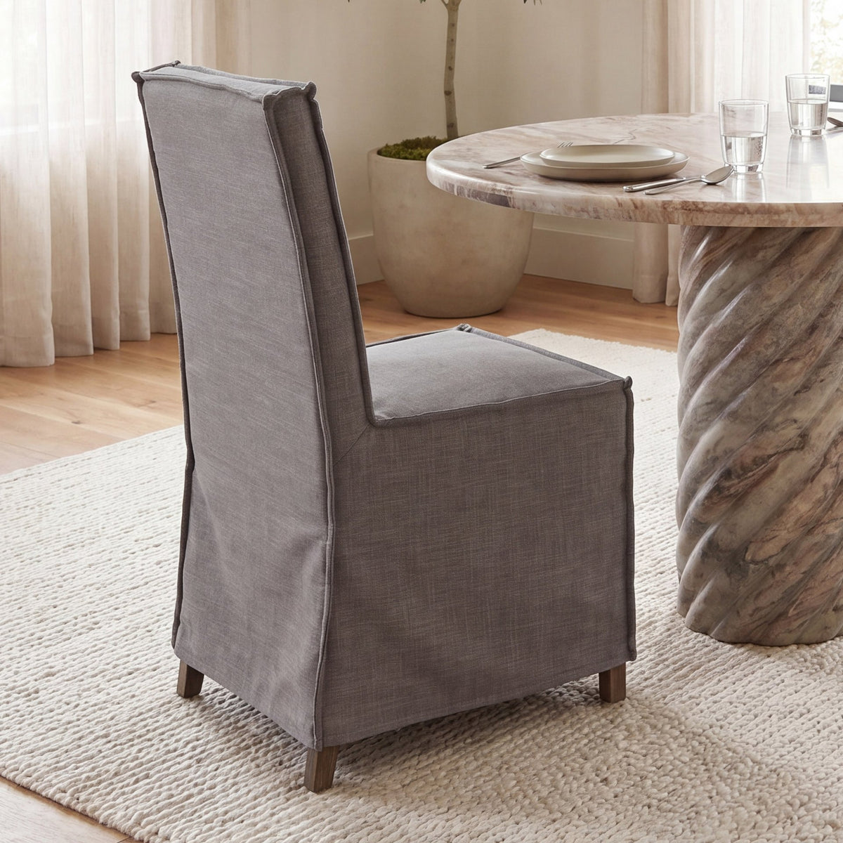 Elbert Fabric Dining Side Chairs - Wood Frame-Dining Chairs-DECOROLALA