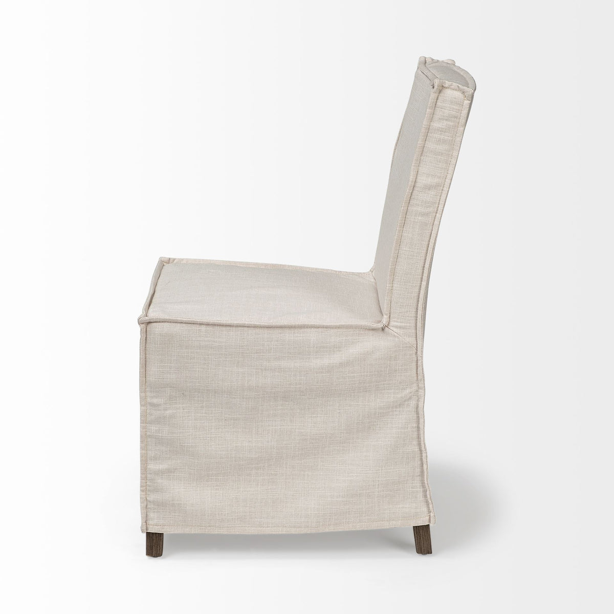 Elbert Solid Back Dining Side Chair | Fabric w/ Wood-Dining Chairs-DECOROLALA