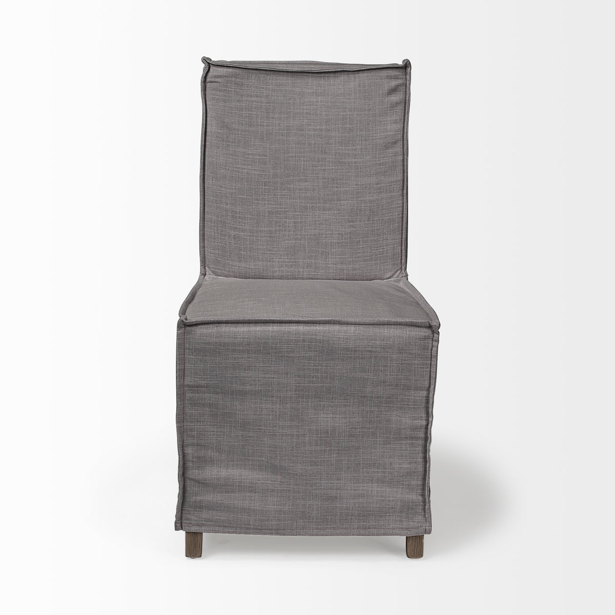 Elbert Solid Back Dining Side Chair | Fabric w/ Wood-Dining Chairs-DECOROLALA