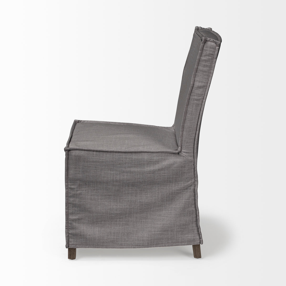Elbert Solid Back Dining Side Chair | Fabric w/ Wood-Dining Chairs-DECOROLALA