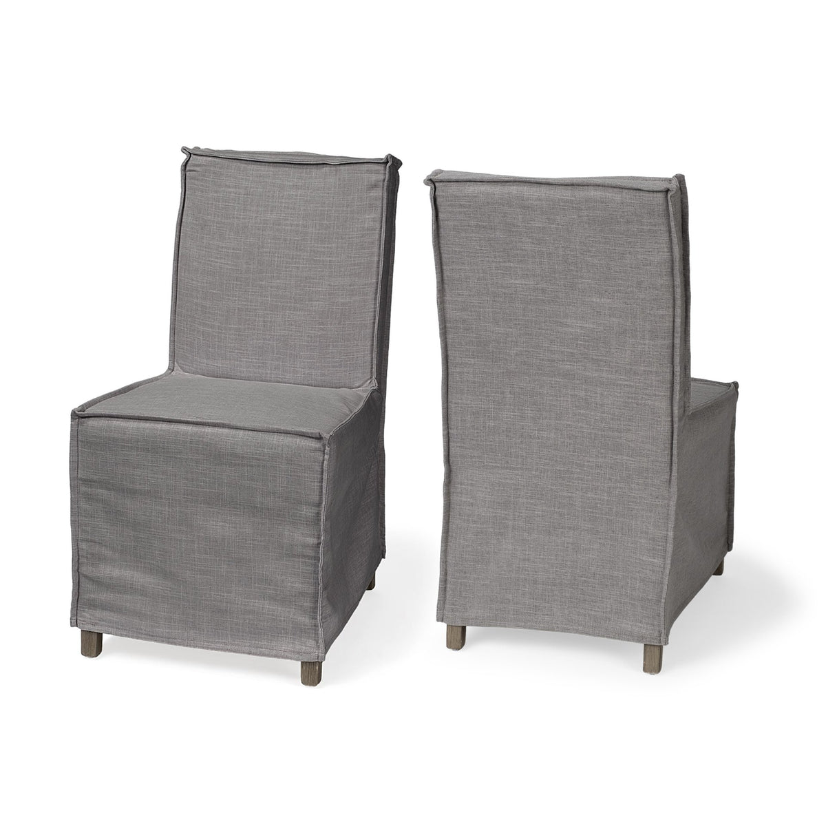 Elbert Solid Back Dining Side Chair | Fabric w/ Wood-Dining Chairs-DECOROLALA