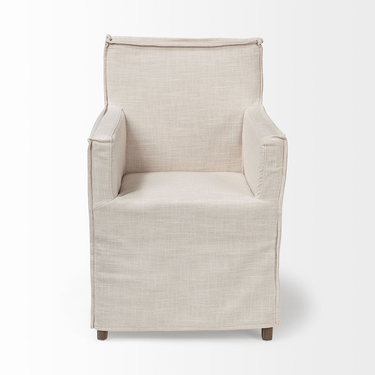 Elbert Solid Back Dining Side Chair | Fabric w/ Wood-Dining Chairs-DECOROLALA