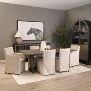 Elbert Solid Back Dining Side Chair | Fabric w/ Wood-Dining Chairs-DECOROLALA