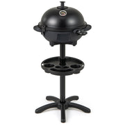 Electric BBQ Grill 1200W Indoor Outdoor Grill with 2-Zone Non-Stick Grilling Plate-Black-Outdoor Grills-DECOROLALA