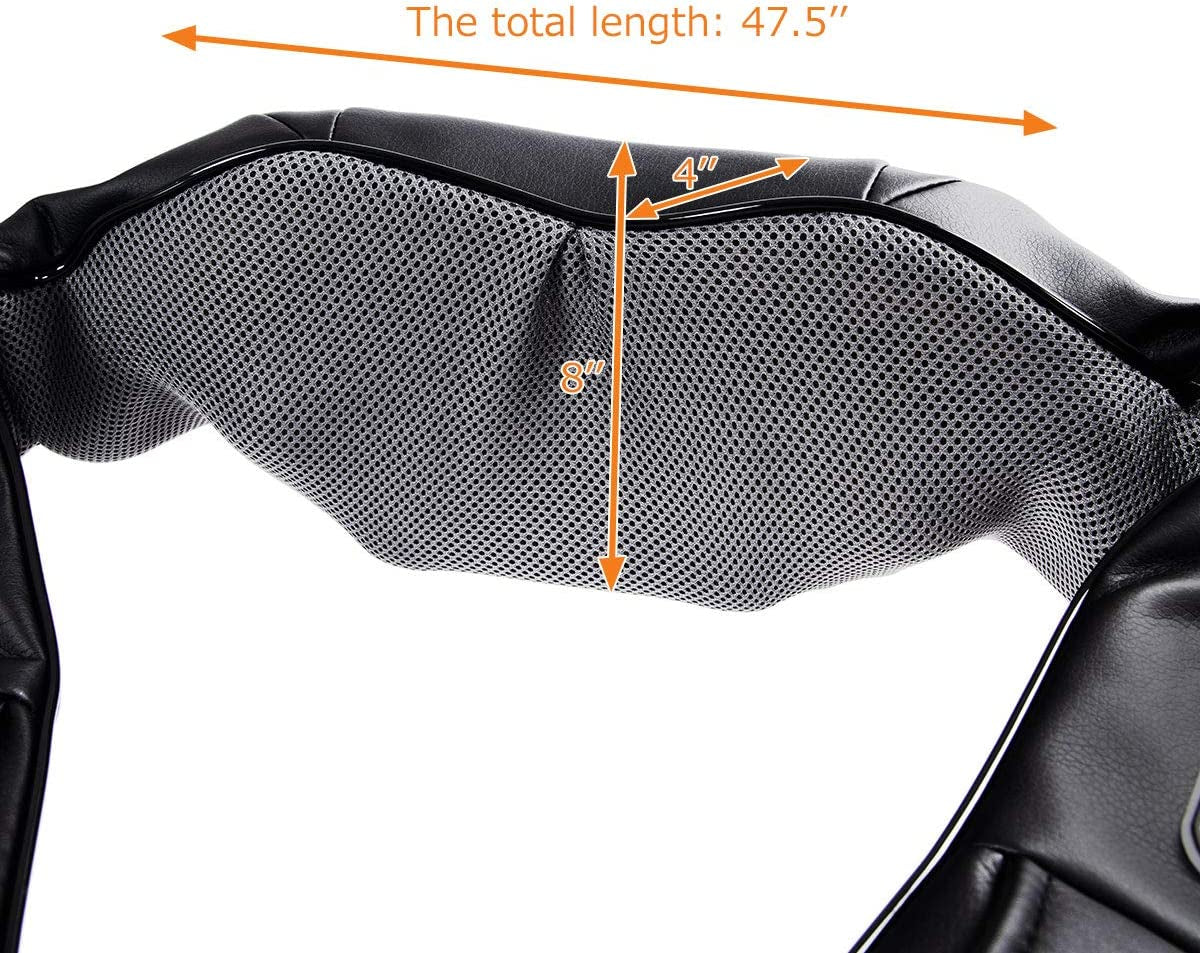 Electric Back and Neck Kneading Shoulder Massager with Heat Straps-Back Massager-DECOROLALA