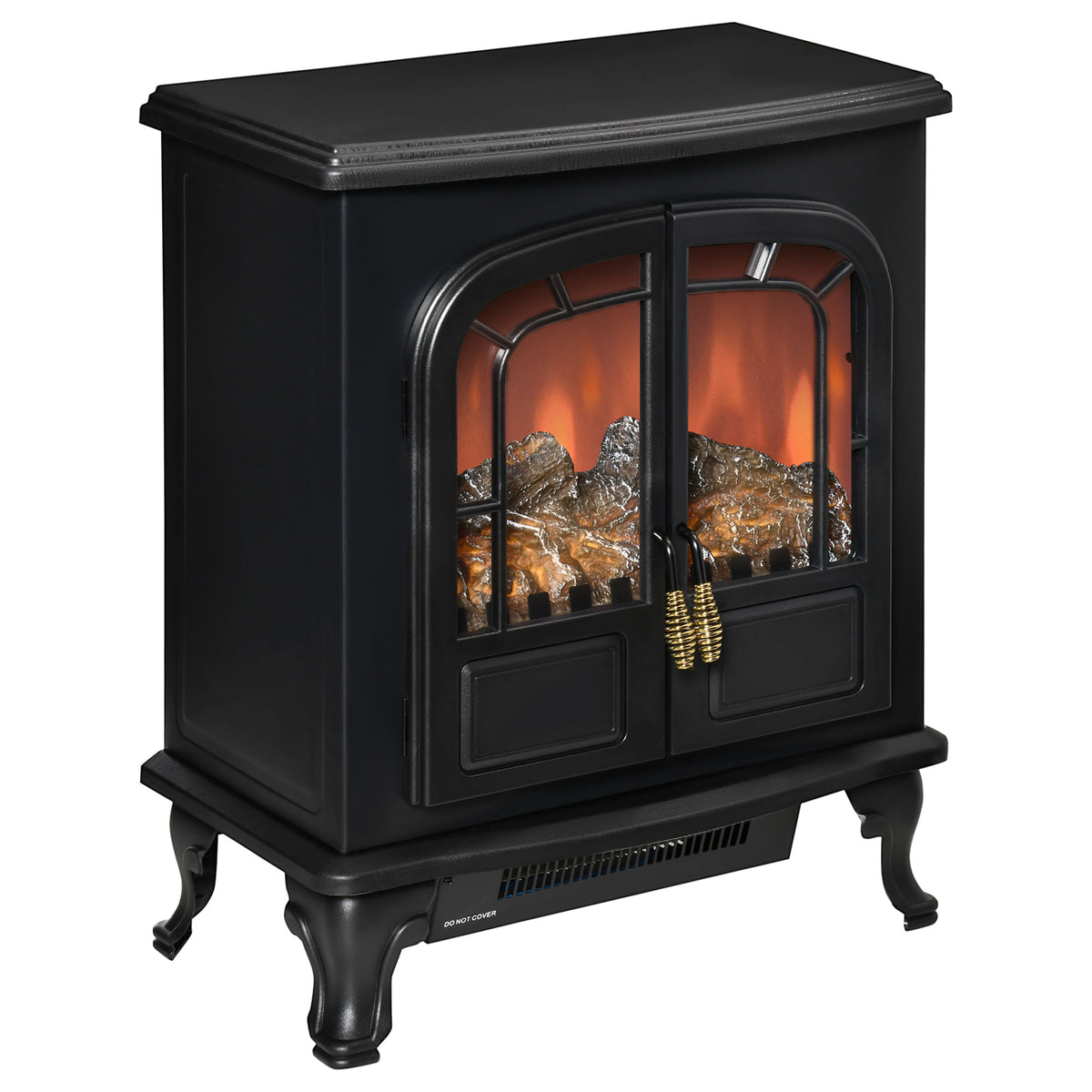 Electric Fireplace Heater - 1500W Freestanding Stove Black-Electric Fireplaces-DECOROLALA