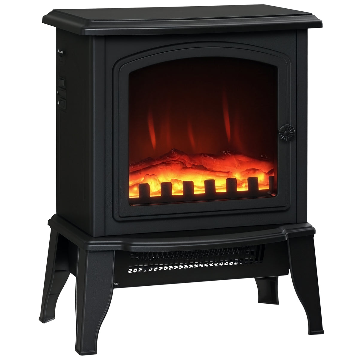 Electric Fireplace Heater - 1500W Freestanding Stove Black-Electric Fireplaces-DECOROLALA