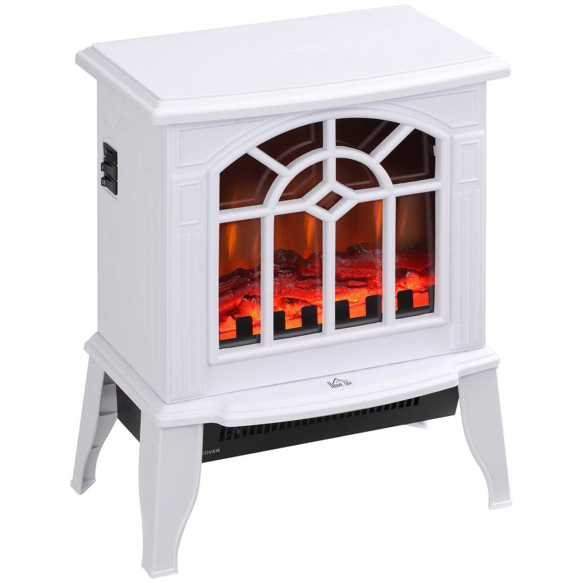 Electric Fireplace Heater - White 1500W Freestanding Stove-Electric Fireplaces-DECOROLALA