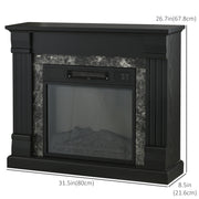 Electric Fireplace Mantel - Black Freestanding Heater 31.5"-Electric Fireplaces-DECOROLALA