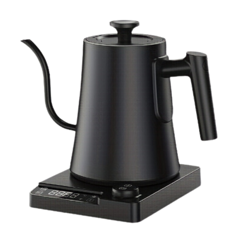 Electric Gooseneck Kettle - Black Stainless Steel 1200W 1L-Kitchen & Dining Benches-DECOROLALA