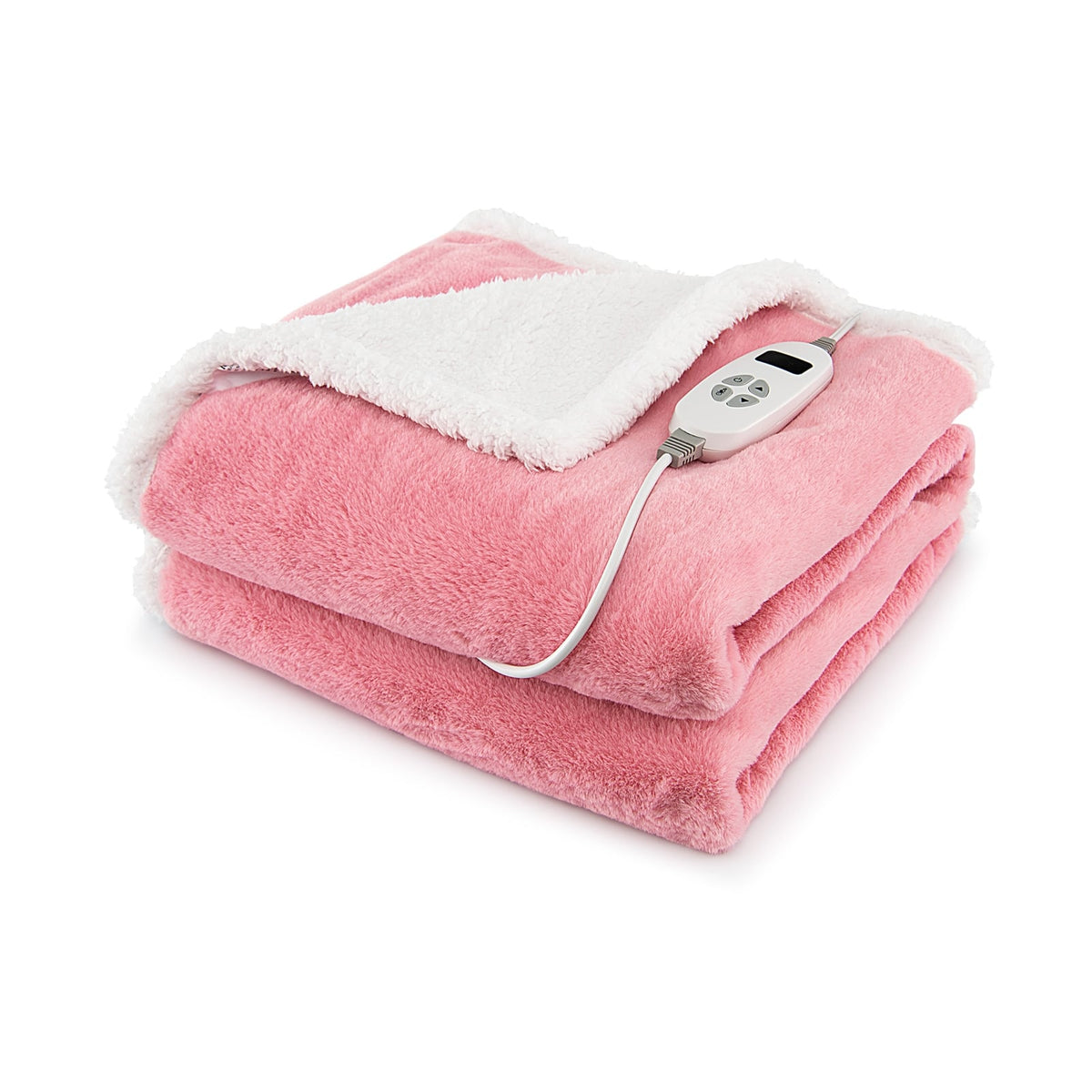 Electric Heated Blanket Throw with 10 Heat Settings-Pink-Bedding-DECOROLALA