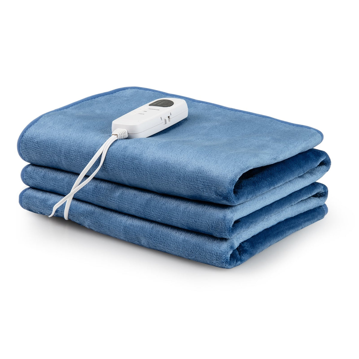 Electric Heated Mattress Pad with 5 Heating Levels and Overheat Protection-Blue-Bedding-DECOROLALA