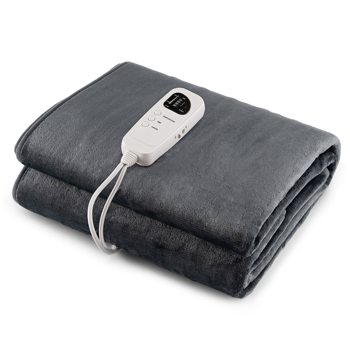 Electric Heated Mattress Pad with 5 Heating Levels and Overheat Protection-Gray-Bedding-DECOROLALA
