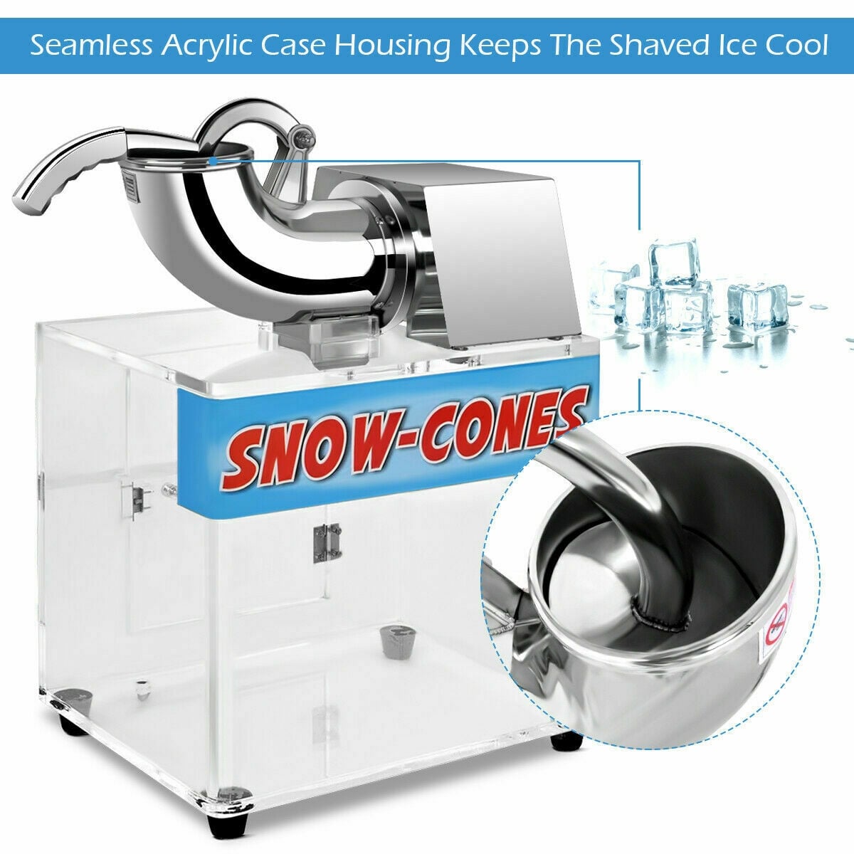 Electric Snow Cone Machine Ice Shaver Maker-Ice Crushers & Shavers-DECOROLALA