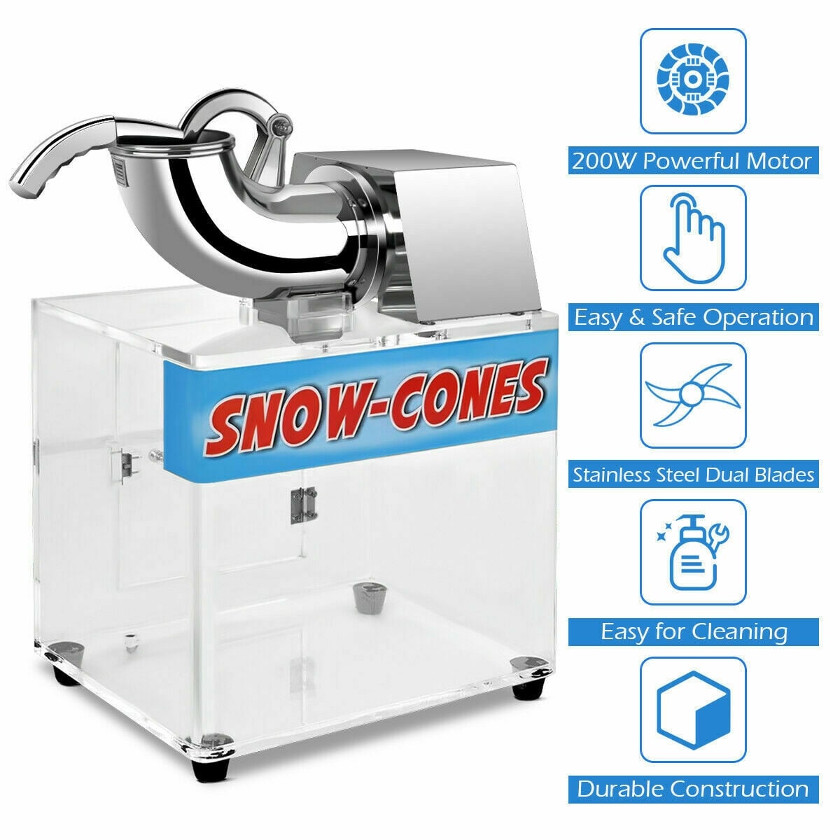 Electric Snow Cone Machine Ice Shaver Maker-Ice Crushers & Shavers-DECOROLALA