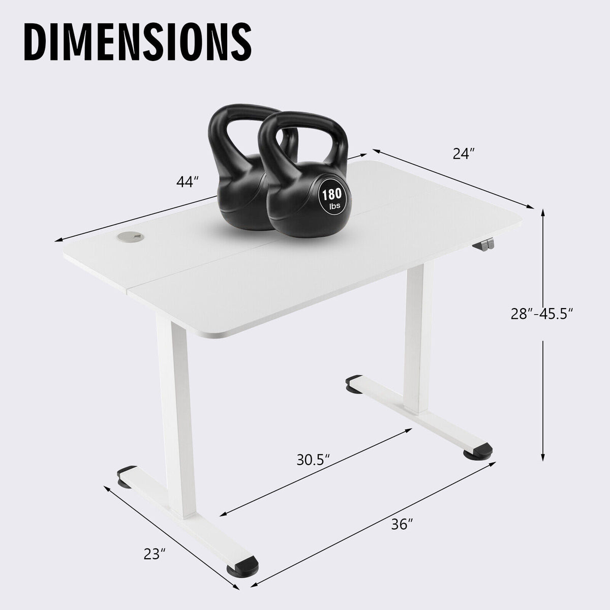 Electric Standing Desk Adjustable Stand up Computer Desk Anti-collision-White-Standing Desks-DECOROLALA
