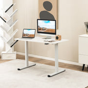 Electric Standing Desk Adjustable Stand up Computer Desk Anti-collision-White-Standing Desks-DECOROLALA