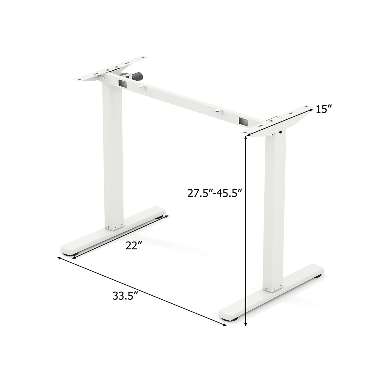 Electric Standing Desk Frame Height Adjustable Computer Desk Base with LED Display-White-Standing Desks-DECOROLALA