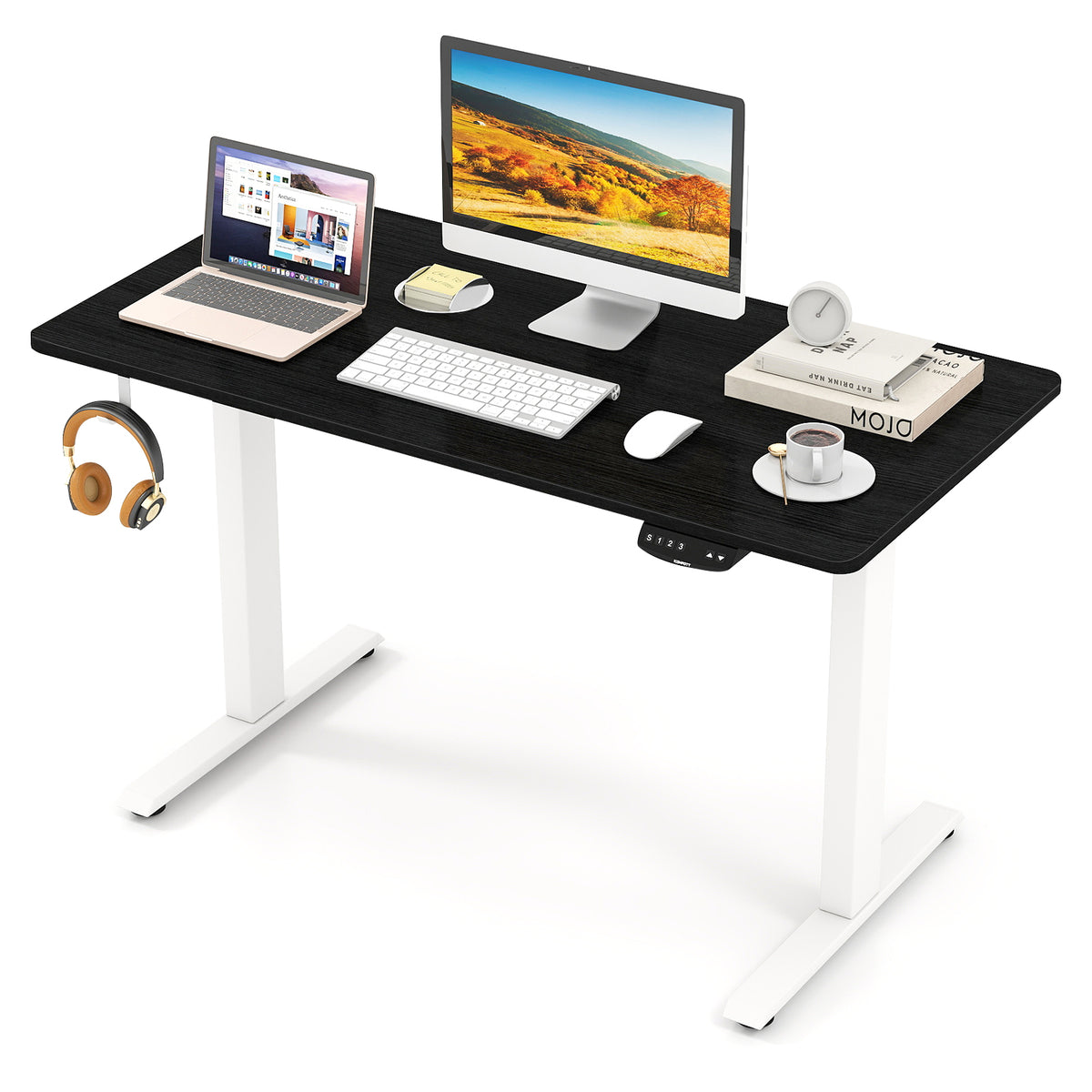 Electric Standing Desk Height Adjustable with 3 Memory Heights Black-S-Standing Desks-DECOROLALA