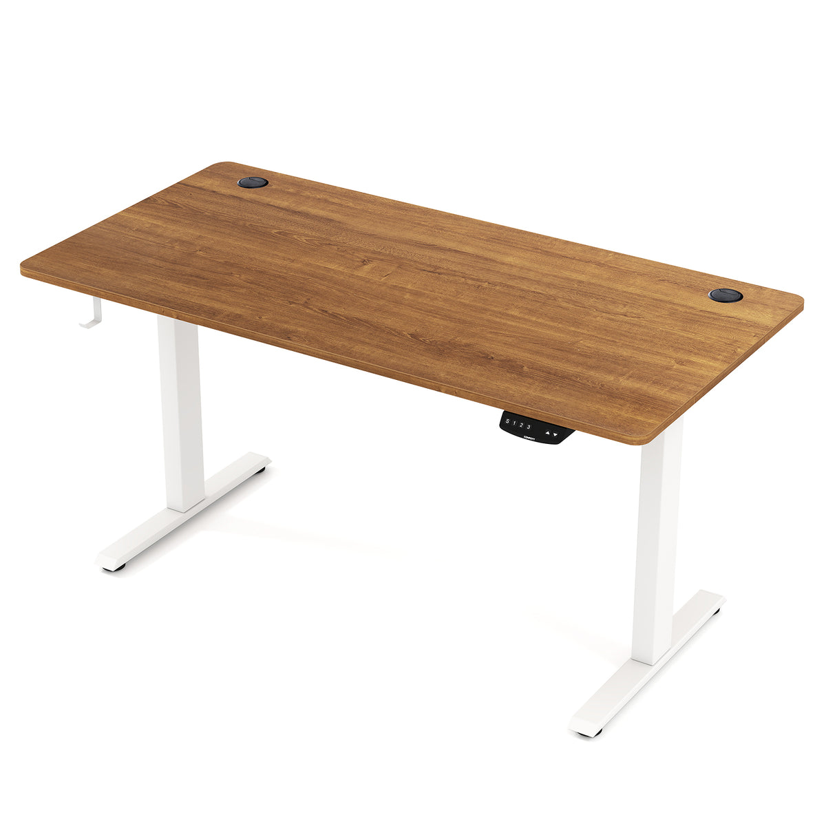 Electric Standing Desk Height Adjustable with 3 Memory Heights Walnut-L-Standing Desks-DECOROLALA