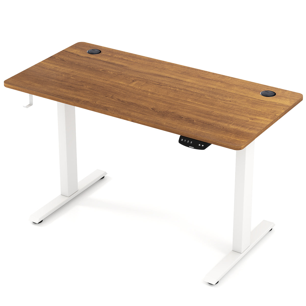 Electric Standing Desk Height Adjustable with 3 Memory Heights Walnut-S-Standing Desks-DECOROLALA