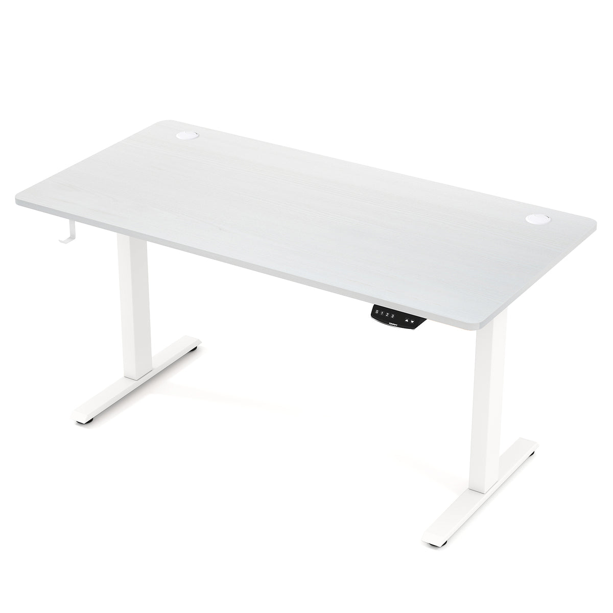 Electric Standing Desk Height Adjustable with 3 Memory Heights White-L-Standing Desks-DECOROLALA