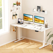 Electric Standing Desk Height Adjustable with 3 Memory Heights White-L-Standing Desks-DECOROLALA
