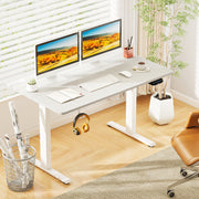 Electric Standing Desk Height Adjustable with 3 Memory Heights White-M-Standing Desks-DECOROLALA