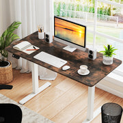 Electric Standing Desk with LED Display and 2 Memory Height Settings-Rustic Brown-Standing Desks-DECOROLALA
